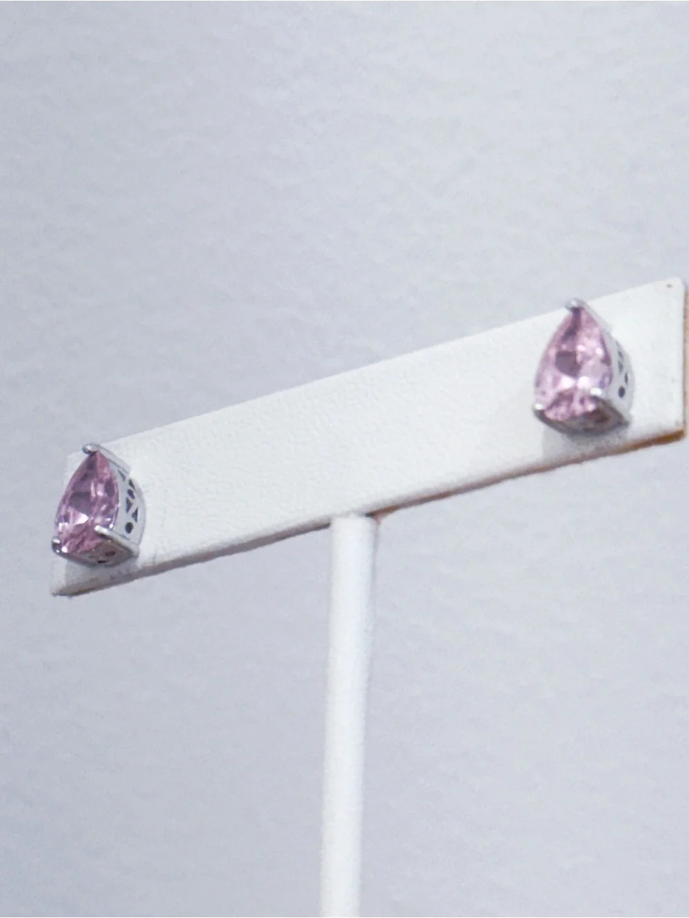 925 Sterling Silver Faux Pink Sapphire Pear shape NWOT